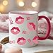 5 Sheets Valentine’s Day UV DTF Cup Wrap for 16oz Glass Pink Rose Lips Dwarf LOVE Design Rub on Uvdtf Transfer Cup Decals for Crafts UV DTF Waterproof Stickers for Valentine’s Wedding Party Supplies