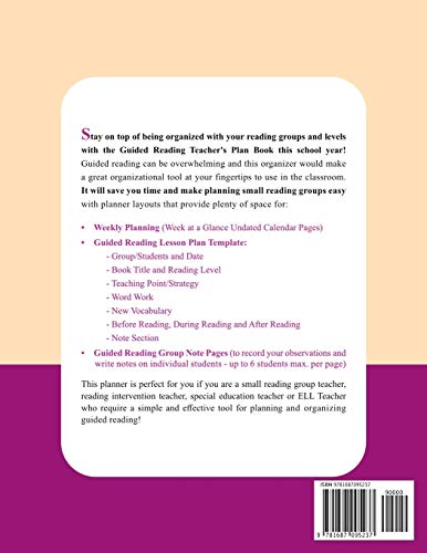 Small Group Guided Reading: Teacher Planner with Weekly & Daily Lesson Plans and Notes Organizer image 4