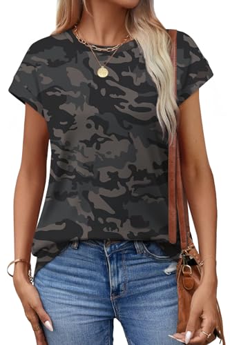 Image of Alaroo Womens Summer Tops Short Sleeve Shirts Crew Neck Cute Trendy Tunic Blouses (S-3XL)