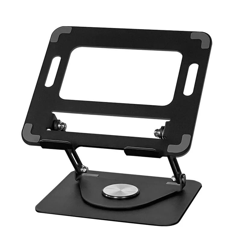 Zoelele Soporte para portátil con base giratoria de 360°, altura ajustable y ergonómica, soporte para ordenador portátil, compatible con todos los 10-17 pulgadas, MacBook Pro/Air, Dell, HP, Acer,