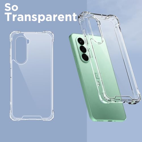 Image of Pikkme Back Cover for OnePlus Nord CE 6 Lite 5G PC + TPU Clear Transparent Raised Edges Shockproof Protective Phone Bumper Case(Transparent)