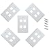 iMBAPrice 4 Port Keystone Jack Wall Plate 1-Gang - White (Pack of 5)