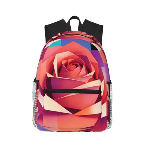 Sac à dos léger avec bretelles ajustables confortables imprimé rose