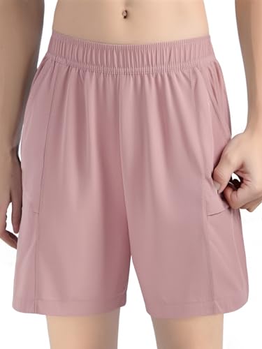 FEESHOW Boys Girls Casual Quick-Drying Cargo Shorts Lightweight Summer Trousers Elastic Waisted Pull on Athletic Shorts