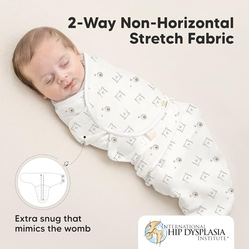 Image of 3-Pack Organic Baby Swaddle Sleep Sacks - Swaddles for Newborns, Infant 0-3 Months, Baby Girls, Boys, Soft & Snug Newborn Sleep Sack, Nursery Swaddling Blankets (Bumble Bear, OS)