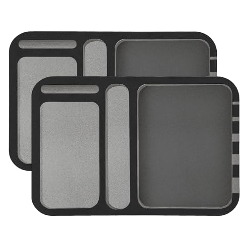 EVA Foam Boat Dash Pad, 3 Compartment Two-Color Phone Marine Dashboard Accessories with Adhesive Backing, Boat Phone Holder with Soft Magnetic Cushion, Suitable for Boating, Cars.