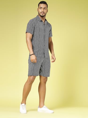 Image of Rigo Printed Co-Ord Set for Men's | Casual Shirt & Shorts Night Suit Set | Lounge-wear Nightdress Pajama Set for Men's | Night Wear, Beach Wear, Vacation Wear Outfit