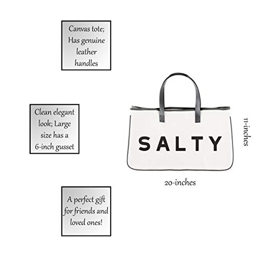 Bolso Tote de Lona con Asas de Cuero 20 x 11 Salty miniatura 3