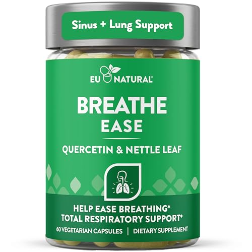 Breathe Inhaler Support Supplement - Sinus, Lungs, Open & Clear Airways - Seasonal Nasal Health, Bronchial Wellness, Healthy Chest - Quercetin, Vitamin D, Bromelain Pills - 60 Vegetarian Soft Capsules