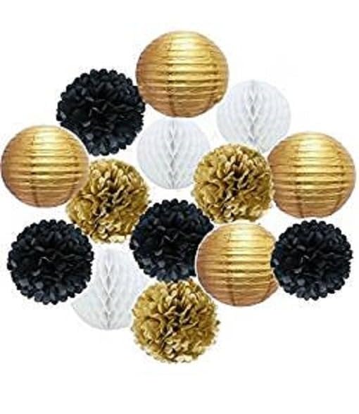 5 x Gold lampion 35 cm