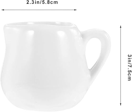 Miniatura 7 de UPKOCH 4pcs Hogar 3.0 fl oz Leche Recipiente de aderezo de cerámica Vertedor Cerámica Ketchup Mini Pot Restaurante Ensalada Aderezo Crema Crema