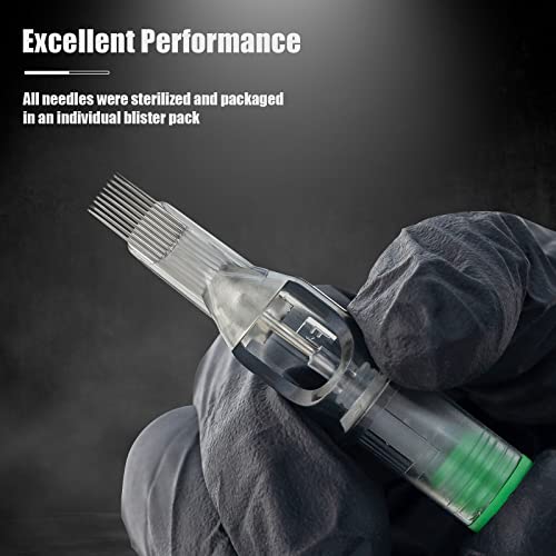 Image of EZ Tattoo Cartridge Needles - 20Pcs #10 (9M1) Bugpin Magnum Disposable Tattoo Needles Cartridges for Rotary Tattoo Machine Pen Gun - Revolution
