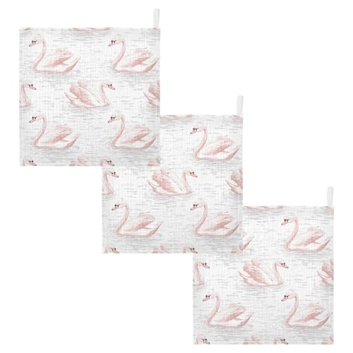 Image of vvfelixl Pale Pink Swans Baby Burp Cloths Baby Muslin Washcloths for Boys Girls Cotton Babys Face Towel for Newborn Infants Soft and Absorbent 11.8 X 11.8 in, 5 Pack