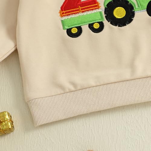 Geagodelia Toddler Baby Boy 2nd Birthday Sweatshirt Outfits Long Sleeve Round Neck Number Train Embroidery Pullover Shirt Daily Loose Tops Second Birthday Outfits for Little Boy (Green, 2-3 Years) - Image 6