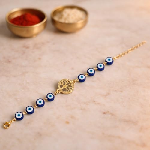 Image of CraftVatika Evil Eye Blue Bracelet for Women Daily Use, Infinity Shape Cubic Zirconia Diamond Bracelet for Women Jewelry for Gift, Adjustable Charm Bracelet Aesthetic Accessories Jewellery friendship