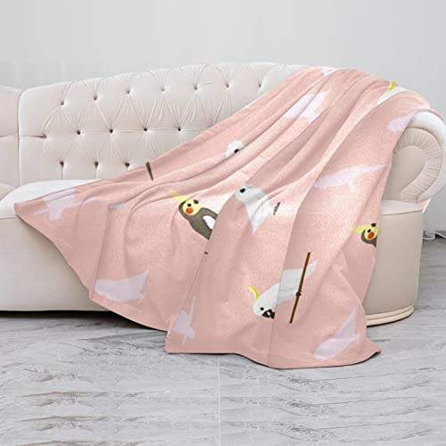 Couverture polaire microfibre perroquets 150x200 cm pour lit