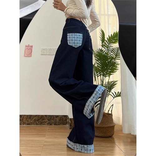 Baggy Bow Jeans for Women Teen Girls High Waist Petite Wide Leg Y2k Jeans Boyfriend Vintage Patch Denim Pants3