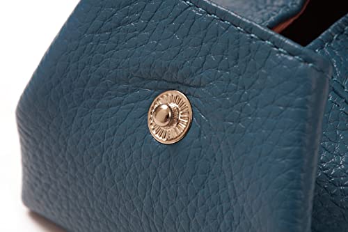 Image of Cockatoo Genuine Leather Coin Pouch Change Holder, Mini Snap Pocket Wallet for Men Women (Azure, Small)