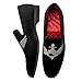 JITAI Men's Velvet Loafers Classic Black Dress Shoes for Weddings & Parties, Fashionable Tuxedo Shoes, Style Loafers for Men, Black/6752, 12 US