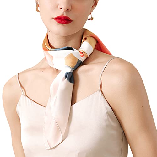 CAMILIFE Femme Fille Foulard Carrée en Soie Synthétique Petit Foulard Carré Foulard pour Cheveux Accessoires pour Cheveux Foulards Élégants pour Femmes...