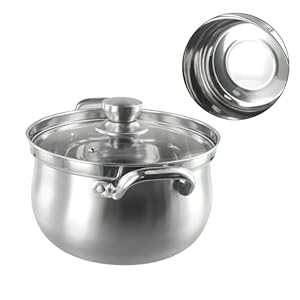 Ygmnqal Edelstahl Suppentopf 24 cm Glasdeckel