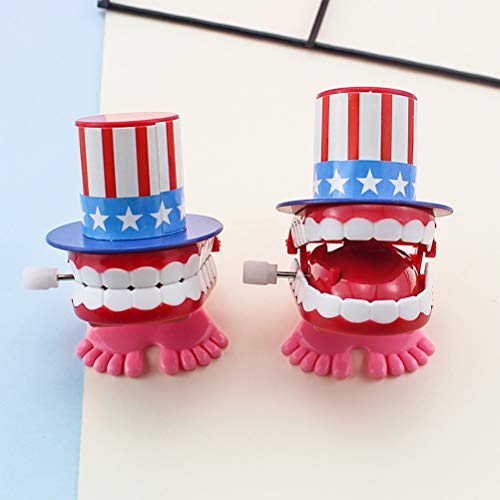 American Independence Day Theme Clockwork Toys Jump Teeth Model Wind- Up Toys Decorative Gift Props Party Favors (Random Color) For 4Th Of July Home Decor #TOP4
