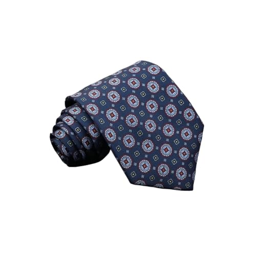 AHIOJEGX Hombre de Corbata Corbata de Seda de Moda for Hombre, 7,5 cm, Suave, novedosa, Color Azul, Verde y Naranja, Corbata de Lazo con Estampado Floral de Lunares, Regalo de Boda y Negocios(33)