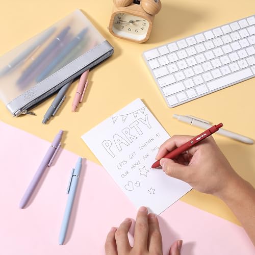 Mr. Pen - Canetas de gel retráteis, pacote com 12, barris Morandi e vintage, canetas de gel pretas,