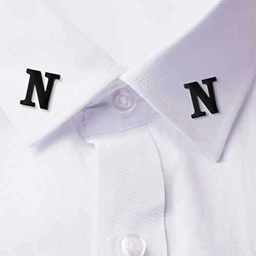 Image of HONEY BEAR Initial Alphabet Letter Lapel Pins Collar Badge Brooches for Mens /Womens Shirt Dress Decoration Black