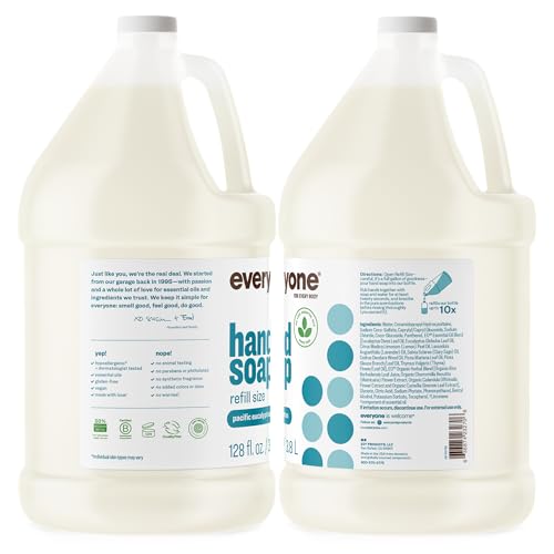 Image of Everyone Liquid Hand Soap Refill, 1 Gallon, Pacific Eucalyptus, made with Essential Oils for kitchen and bathroom