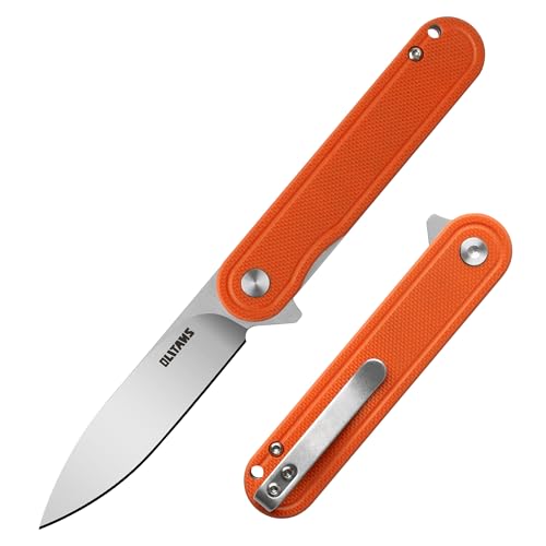 Image of OLITANS G040 Pocket Knife, 2.75'' D2 Steel Blade G10 handle, Small EDC Knife with Pocket Clip for Men Women, 2.1oz