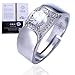 Produktbild Halukakah Herren Diamantring aus Sterlingsilber mit 1 Karat Moissanitstein und Zertifikat,2,0ct Luxusschmuck,Verstellbare Größe,Zeitloses Geschenk für Geburtstag,Jahrestag,Hochzeit - Anmutige Umarmung