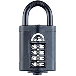 Squire Combination Padlock CP40 – 40mm Compact Combination Padlock (Black) – Re-Codable 4-Digit Code – Push Button Security – Ideal for Lockers, Bags & Indoor Cabinets