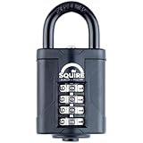 Squire Combination Padlock CP40 – Compact Combination Padlock (Black) – Re-Codable 4-Digit Code – Push Button Security – Ideal for Lockers, Bags & Indoor Cabinets