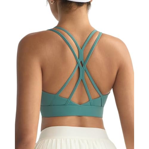 RUNNING GIRL Sports Bra for Women High Support, Molded Cup High Impact Sports Bras for Women Large Bust A-deep Sea Blue XX-Large