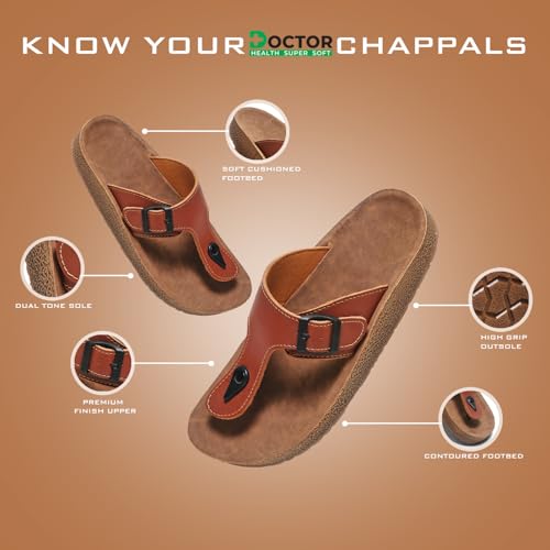 Image of DOCTOR HEALTH SUPER SOFT Men's Buckle Thong Sandals | Comfortable Cushioned Footbed Casual Slippers | Anti-Slip Lightweight Everyday Wear Open Toe Sandals for Indoor Outdoor Use