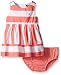 Nautica Baby Girls' Multi-Directional Stripe Dress, Soft Coral, 12 Months