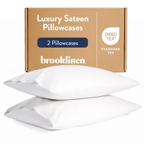 Brooklinen Luxury Sateen Pillowcases - Set of 2, 100% Long Staple...