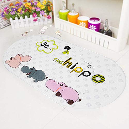 Hollylife Alfombra de Baño Infantil, Alfombras Antideslizante de Bañera para Bebé, 69x40cm, Gran Durabilidad, Ventosas Fuertes, Fácil de Limpiar, con Tapete Orificio y sin BPA