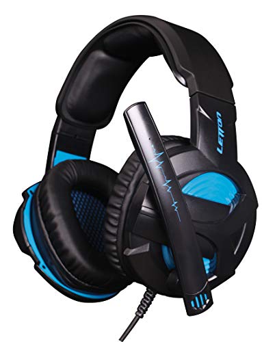 LETTON Stereo Gaming Headset for PS4, PC, Xbox One Controller, Noise Cancelling Over Ear Headphones with Mic, Bass Surround, Soft Memory Earmuffs for Laptop Mac Nintendo Switch Games (L15)