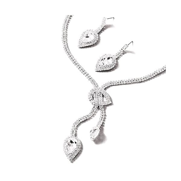 Alloy Necklace Earring Set for Ladies,Shaped Elegant Women Jewellery Set,Fashion Accessories, Silver