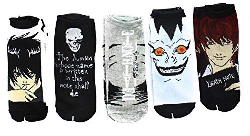 Anime Death Note Unisex 5 Pair Low Cut Socks Cosplay - One Size Anime Death Note Unisex 5 Pair Low Cut Socks Cosplay - One Size