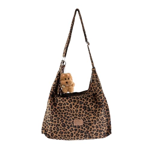 Geoyien Bolsos de Mujer, Bolso Grande Shopper Mujer, Patrón Leopardo de Moda, Correas Ajustables para Hombros, Gran Capacidad, Adecuado para Compras, Oficinas, Escuelas (B)