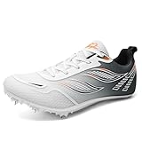 FeoHiys Men's Track and Field Running 7 Spikes Shoes Breathable Lightweight Professional Sprinting Shoes for Race & Training,Black,8