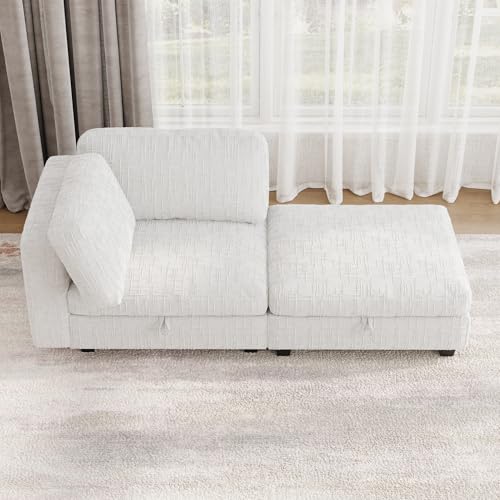 ERYE Comfy Chenille Upholstered Reversible Storage Chaise Lounge Indoor for Living Room Bedroom Modern Single Chaise Lounge Leisure Recliner Sofa Daybed with Seat Storage