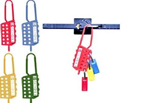 Lukko Safety Nonconductive Nylon Plastic Lockout hasp with 12 Locking Holes, Red, Pack of 2