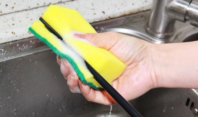Image of Multifunction Scrub Sponge Protects Nails and Fingers - Sponges for Cleaning Remove Tough Stains, Grease, Residue (Green 10 pcs)