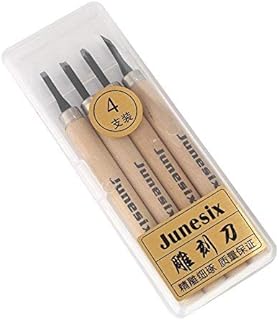 Wood Carving Knife Tool Set lino cutter wood cut printmaking 4pcs Beginners Manual Sharpener Rubber Stamp Knife Carving Tools Set for Chisel DIY Woodworking Carving (#2)