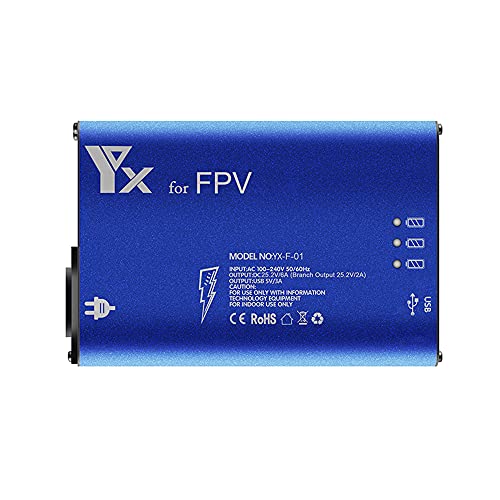 Promo Discount Up To 70% Off HUINENGYUAN [Upgrade Grounded] Drone FPV Battery Charger, 5 in 1 Rapid Smart Battery Intelligent Fast Charger Hub (Charge 3 Batteries & 2 USB Ports Simultaneously) Compatible with DJI FPV