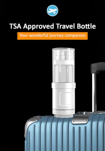 Image of Lyrovo 4-in-1 Travel Essential Kit Spray Bottles & Pump Bottles Dispenser, Travel Containers for Toiletries, Refillable Travel Accessories for Cream Toners Lotion (White)